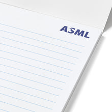 Load image into Gallery viewer, Notebook with lined pages and 'ASML' branding on a white background