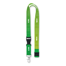 Load image into Gallery viewer, Green lanyard with &#39;ASML&#39; branding on a white background