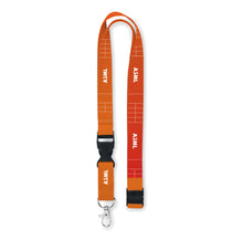 Load image into Gallery viewer, Orange lanyard with &#39;ASML&#39; branding on a white background